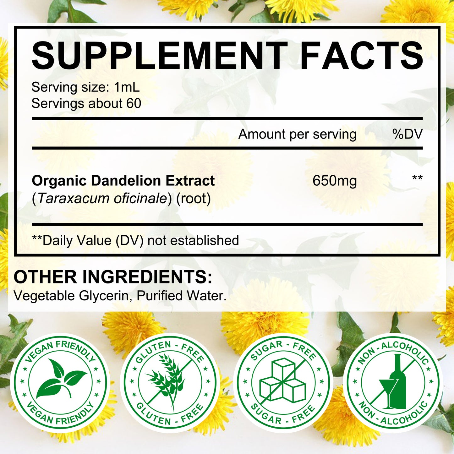 Extract de rădăcină de păpădie sălbatică • Picături lichide