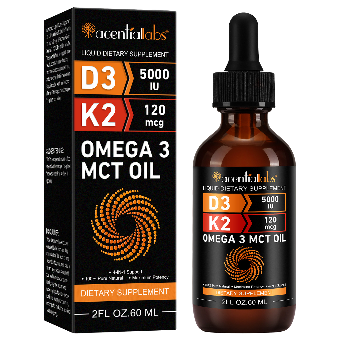 Vitamina D3 și K2 • Picături lichide