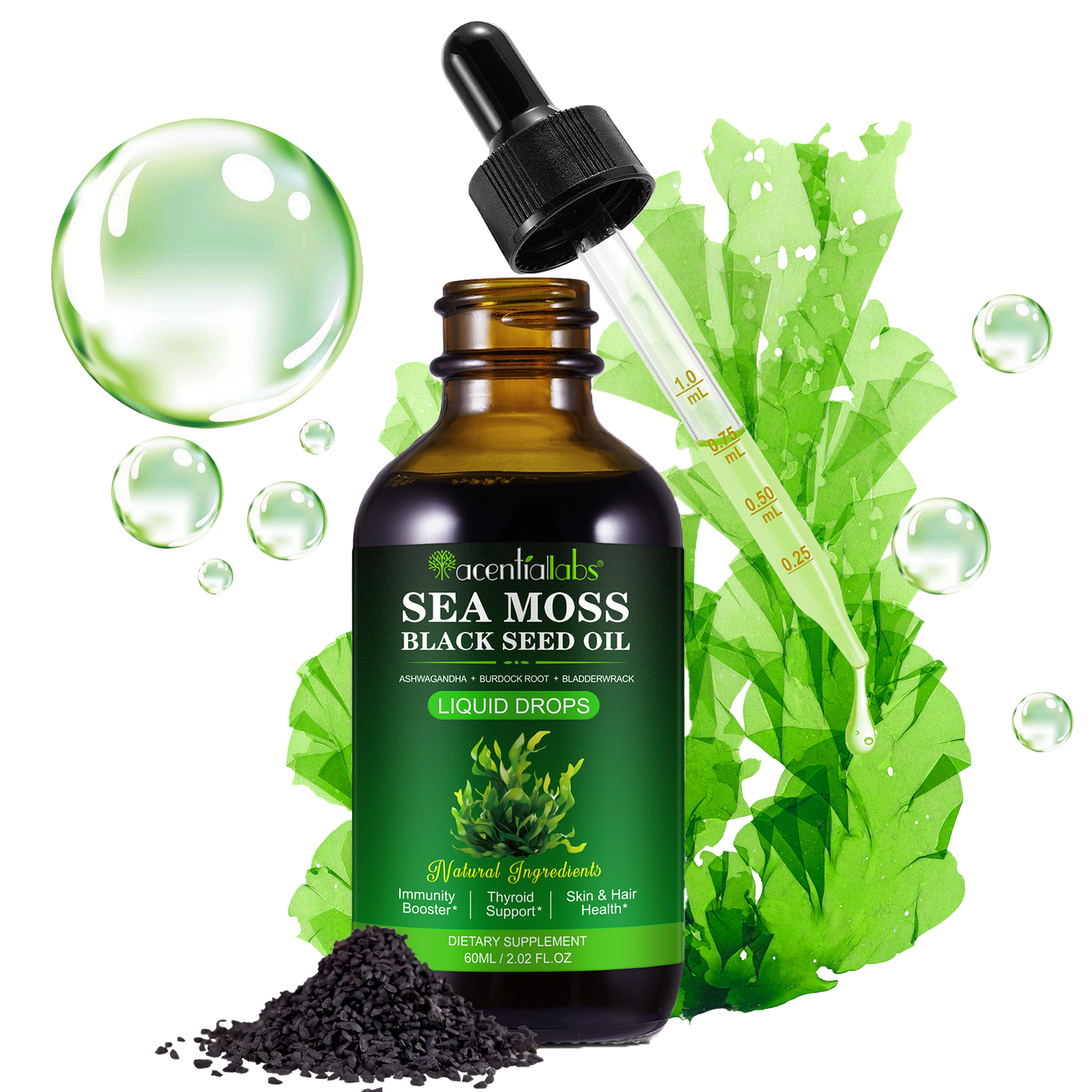 Extract de mușchi de mare • Picături lichide