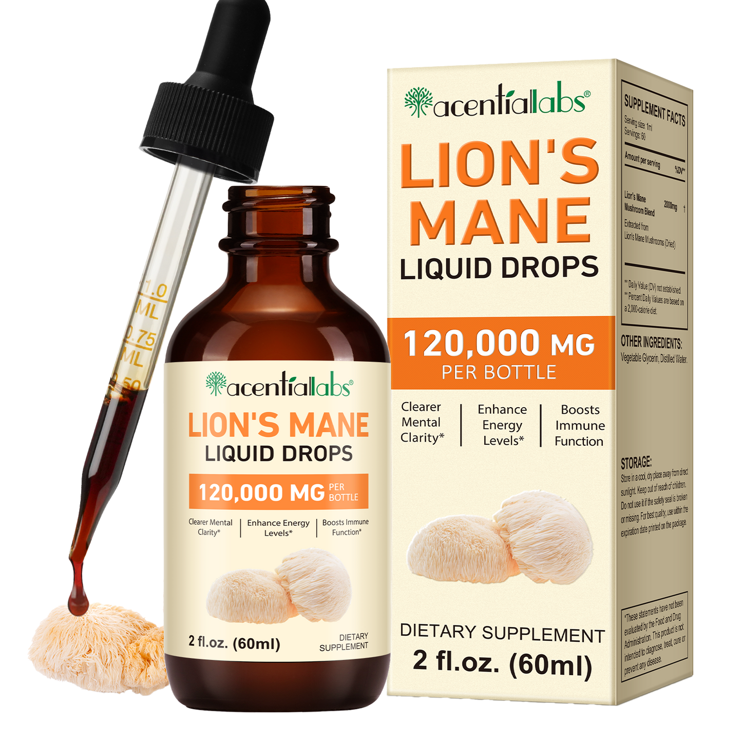 Extract de coamă de leu • Picături lichide