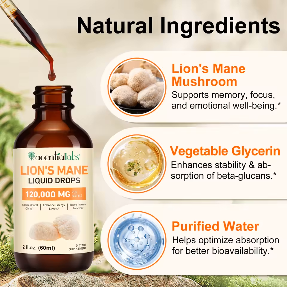 Extract de coamă de leu • Picături lichide